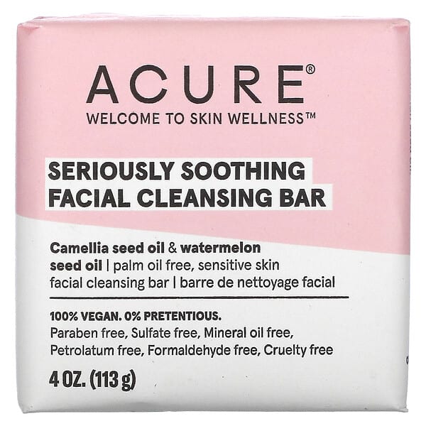 ACURE, Seriously Soothing Facial Cleansing Bar, 4 oz (113 g)