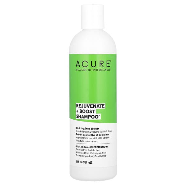 ACURE, Rejuvenate + Boost Shampoo, All Hair Types, Mint & Quinoa