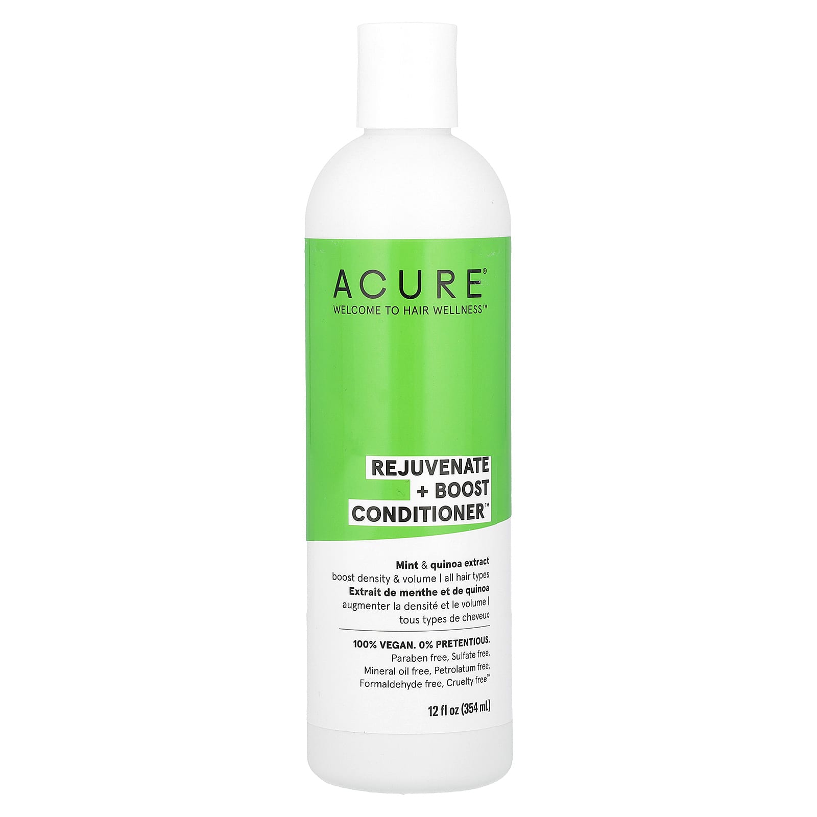 ACURE, Rejuvenate + Boost Conditioner, All Hair Types, Mint & Quinoa