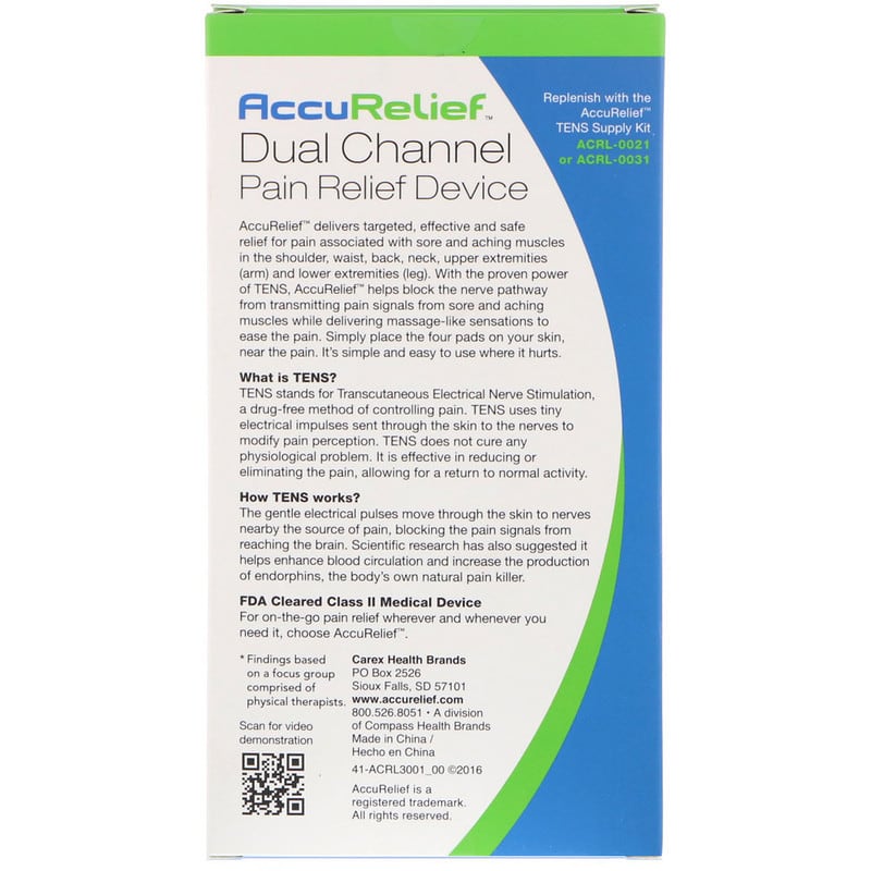 AccuRelief Dual Channel TENS Therapy Pain Relief System - Shop
