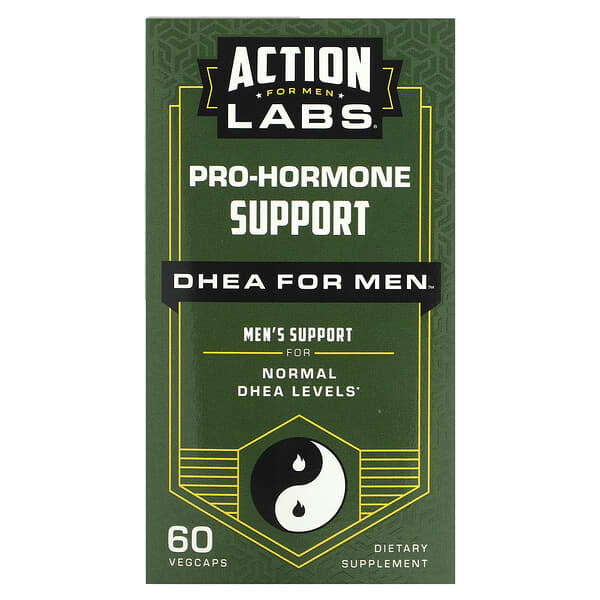 Action Labs, 荷爾蒙前驅物幫助，男性 DHEA，60 粒素食膠囊