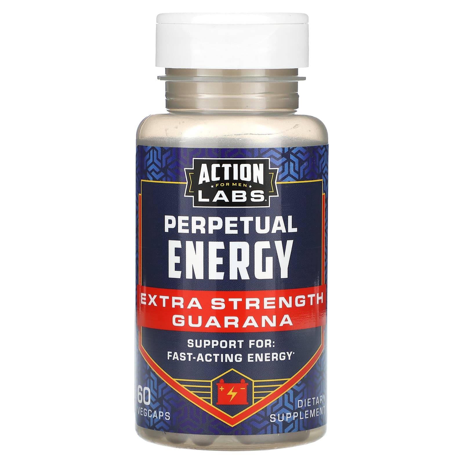 Action Labs, For Men, Perpetual Energy, Extra Strength Guarana, 60 VegCaps