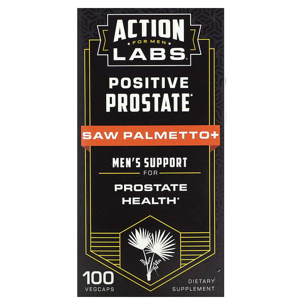 Action Labs, 前列攝護腺健康，鋸棕櫚，男性幫助，100 粒素食膠囊