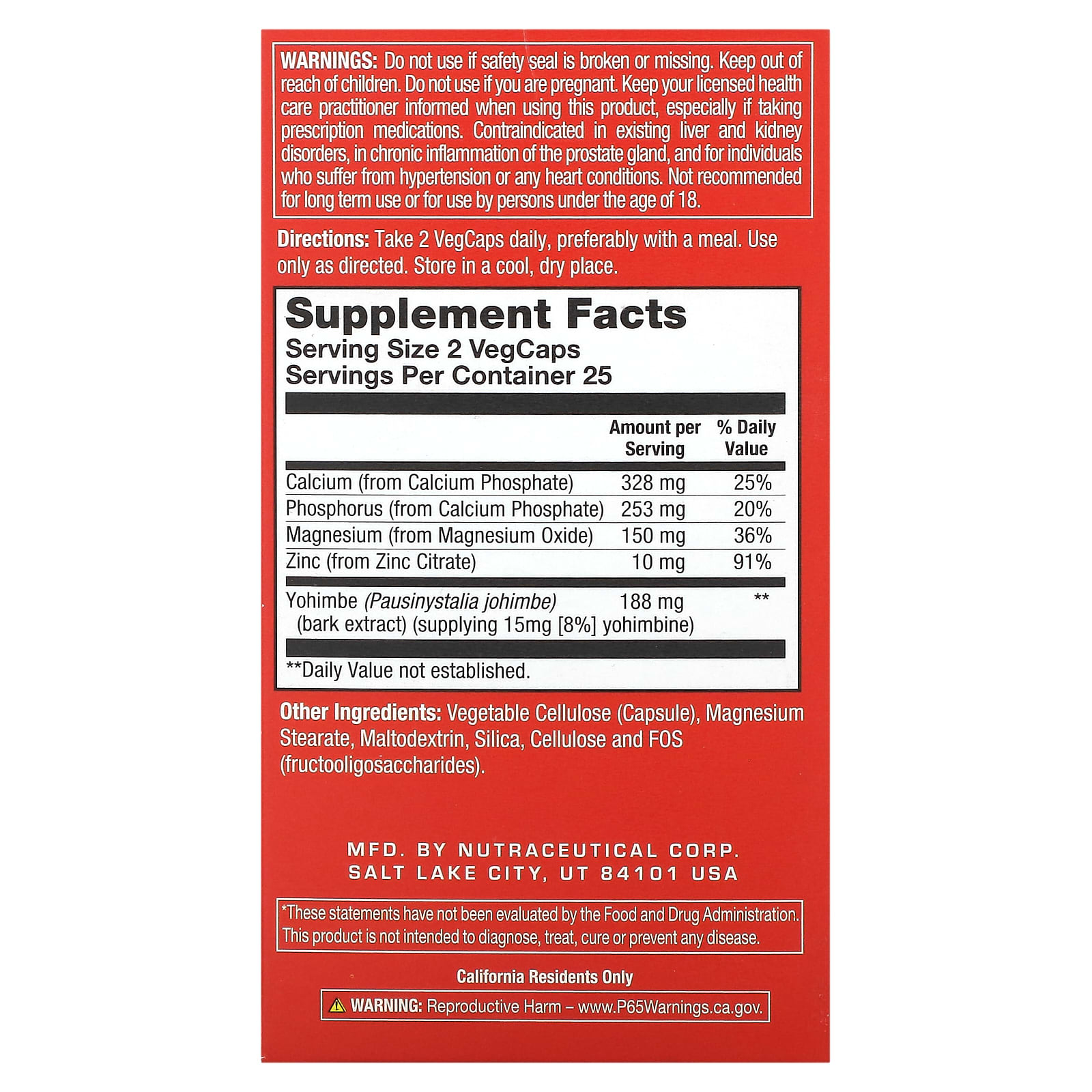 Action Labs, 男性用、スパークイグニション、ベジカプセル50粒