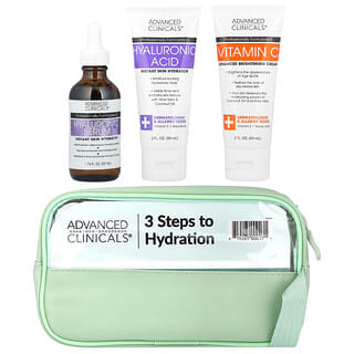 Advanced Clinicals, iHerb Gift Set, 3 Steps to Hydration Beauty Bag, 4 items