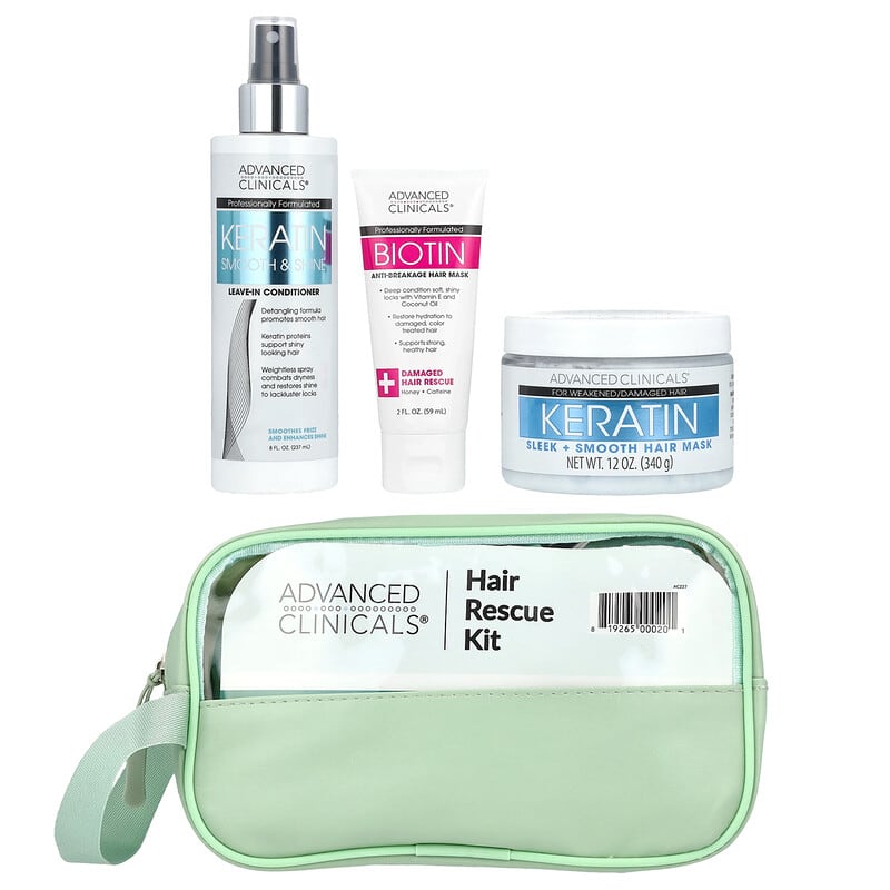 ADVANCED CLINICALS ヘアケア4点セット iHerb Exclusive, Hair Rescue Kit, 4 items