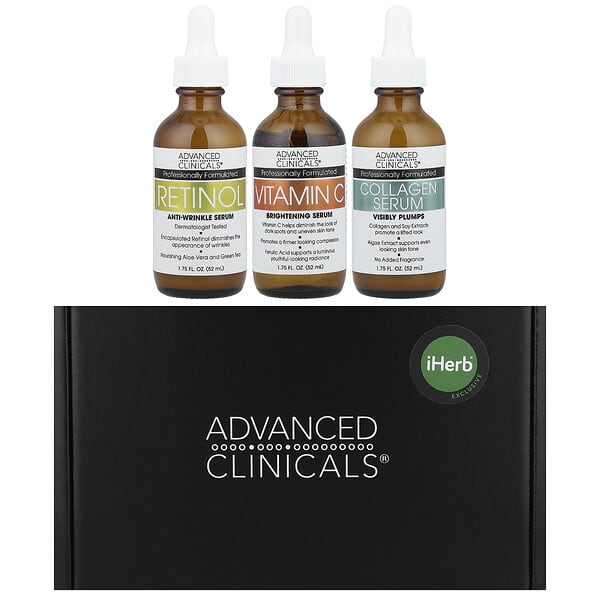 Advanced Clinicals, Active Serum Trio Set, 3 Piece Set