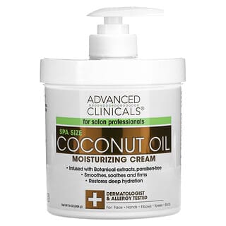 Advanced Clinicals, Crème hydratante à l'huile de noix de coco, 454 g