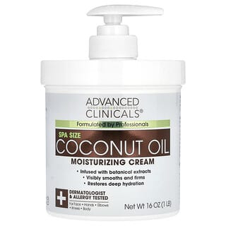 Advanced Clinicals, Crème hydratante à l'huile de coco, 454 g