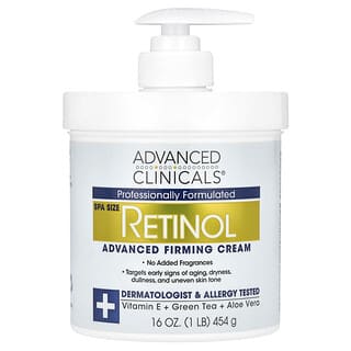 Advanced Clinicals, Retinol, Crema reafirmante avanzada, Sin fragancia, 454 g (16 oz)
