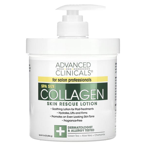 Advanced Clinicals, Collagen, Skin Rescue Lotion, Fragrance Free, 16 oz (454 g)