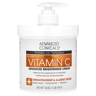 Advanced Clinicals, C Vitamini, Gelişmiş Aydınlatıcı Krem, 16 oz (454 gr)