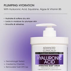 ヒアルロン酸、保湿ボディクリーム、454g（16オンス）