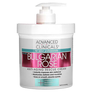 Advanced Clinicals, Crème de secours anti-âge, Rose bulgare, 454 g