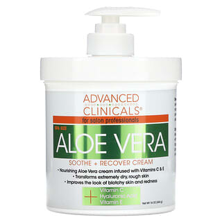 Advanced Clinicals, Aloe Vera, Crème apaisante et réparatrice, 454 g