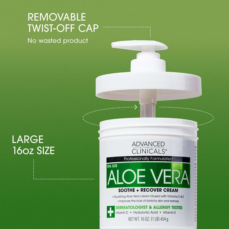 Aloe Vera, Soothe + Recover Cream, 16 oz (454 g)