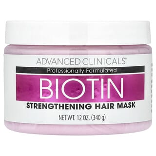 Advanced Clinicals, Biotina, Mascarilla fortalecedora para el cabello, 340 ml (12 oz. líq.)