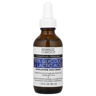 Advanced Clinicals, 10% Glycolic + Lactic Acid Serum , 1.75 fl oz (52 ml)