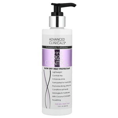 Advanced Clinicals, 10-In-1 Frizz Control, Blow Dry Heat Protectant, For Dry, Frizzy Hair, 222 ml (7.5 fl oz) Advanced Clinicals, 10-In-1 Frizz Control, Blow Dry Heat Protectant, For Dry, Frizzy Hair, 222 ml (7.5 fl oz)