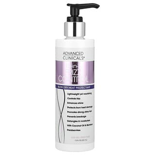 Advanced Clinicals, Contrôle des frisottis 10-en-1, Protection contre la chaleur pour le brushing, 222 ml