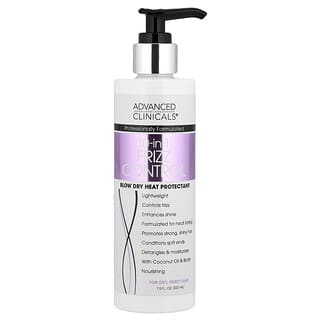 Advanced Clinicals, Contrôle des frisottis 10-en-1, Protection contre la chaleur pour le brushing, 222 ml