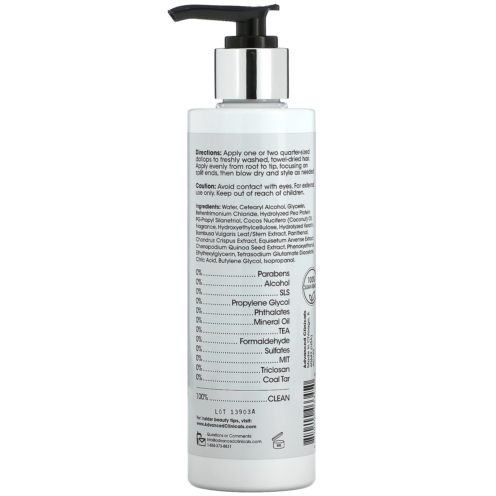 Advanced Clinicals, 10In1 Split Ends Repair, LeaveIn Conditioner, 7.