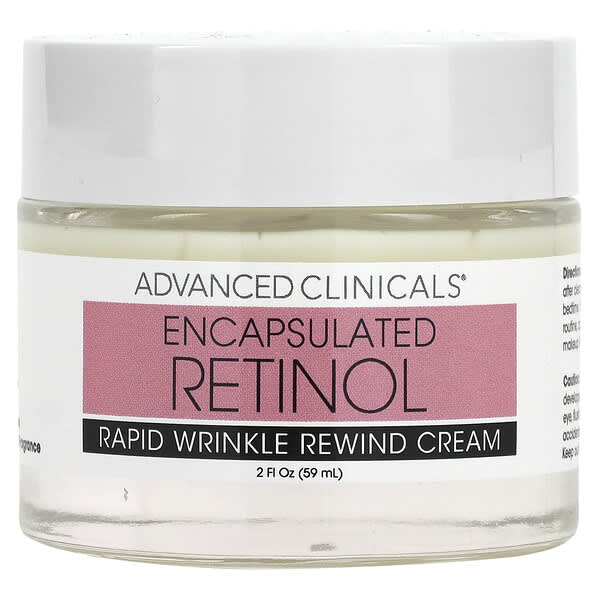 Advanced Clinicals, Encapsulated Retinol, Rapid Wrinkle Rewind Cream, Fragrance Free, 2 fl oz (59 ml)