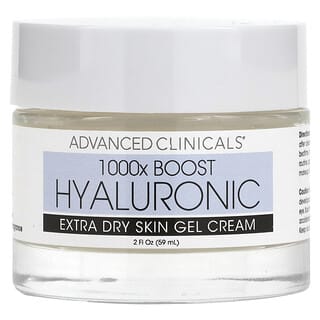 Advanced Clinicals, 1000X Boost Hyaluronic, Gel en crema para piel extra seca, Sin fragancia, 2 oz. oz. (59 ml)