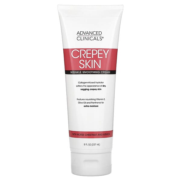Advanced Clinicals, Crepey Skin, Wrinkle Smoothing Cream, 8 fl oz (237 ml)