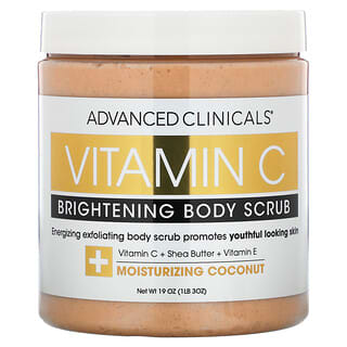 Advanced Clinicals, Vitamin C, Brightening Body Scrub, Moisturizing Coconut, 19 oz (1 lb 3 oz)