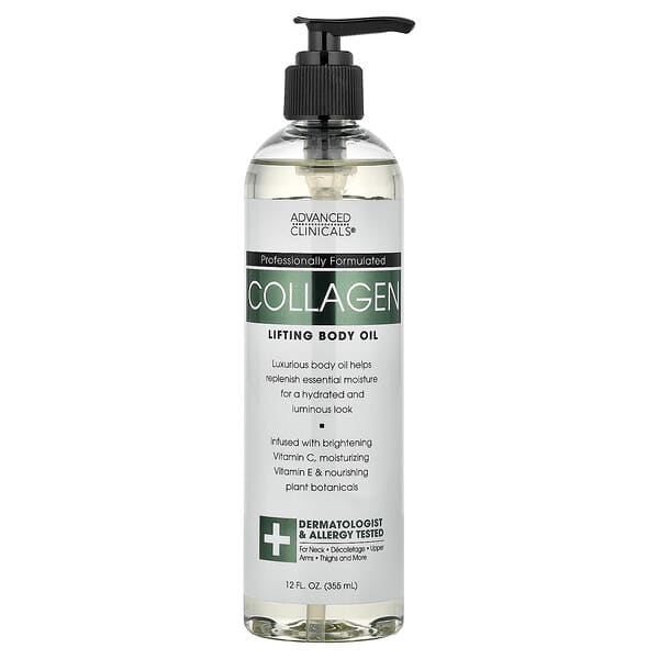 Advanced Clinicals, 콜라겐, 리프팅 및 바디 오일, 355ml(12fl oz)