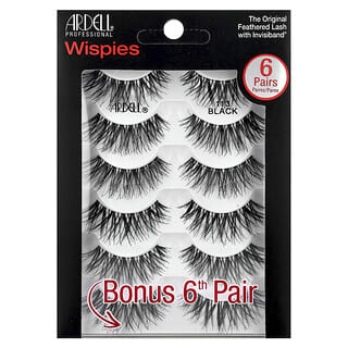 Ardell, Pestañas, Wispies, 113 Black, 6 pares