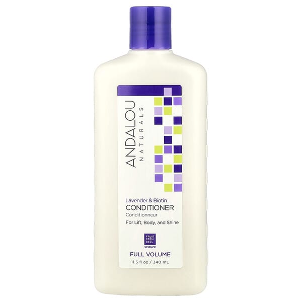 Andalou Naturals, 컨디셔너, 헤어 볼륨 및 리프팅, 힘 있고 윤기있는 모발, 라벤더와 비오틴, 11.5 fl oz (340ml)