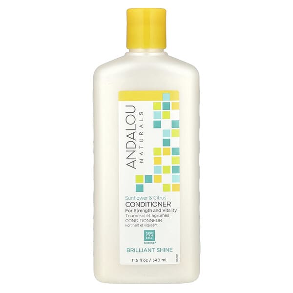 Andalou Naturals, コンディショナー、ブリリアントシャイン、ヒマワリ＆シトラス、フォー ストレングス アンド バイタリティ、340ml（11.5液量オンス）