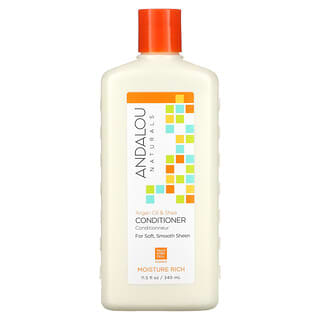Andalou Naturals, Après-shampoing, riche en hydratation, pour une peau douce et lisse, huile d'argan et karité, 340 ml (11.5 fl oz)