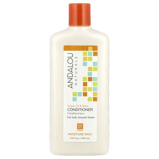 Andalou Naturals, Acondicionador, rico en humedad, para un brillo suave y liso, aceite de argán y karité, 11,5 fl oz (340 ml)