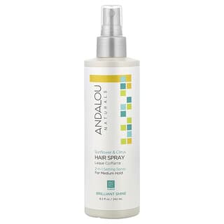 Andalou Naturals, Hiuslakka, Säihkyvä kiilto, Keskivahva pito, Auringonkukka ja sitrus, 242 ml