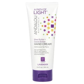 Andalou Naturals, A Path of Light®, Shea Butter + Cocoa Butter Hand Cream, Handcreme mit Sheabutter und Kakaobutter, Lavendel, 100 ml (3,4 fl. oz.)