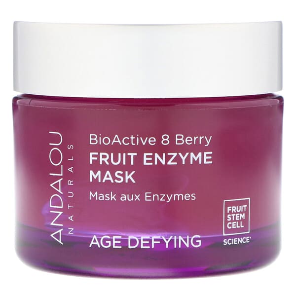 Andalou Naturals, フルーツ酵素美容マスク、バイオアクティブ8種類のベリー、年齢に応じたエイジングケア、50g（1.7オンス）