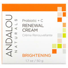 Andalou Naturals, Crema renovadora, Probiótico y vitamina C, Efecto iluminador, 50 ml (1,7 oz. líq.)