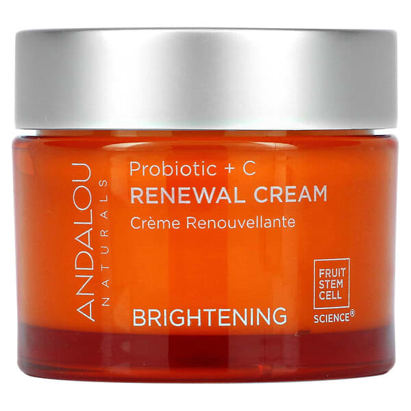 Andalou Naturals, Renewal Cream, Probiotic + C, Brightening, 1.7 fl oz (50 ml)