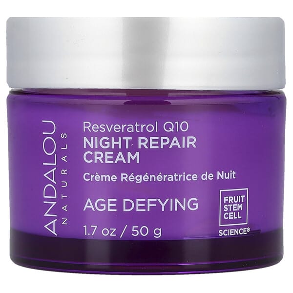 Andalou Naturals, 나이트 리페어 크림, 레스베라트롤 Q10, 50g(1.7oz)