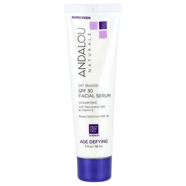 Andalou Naturals, 에이지 디파이닝 페이셜 세럼, SPF 30, 무향, 58ml(2fl oz)