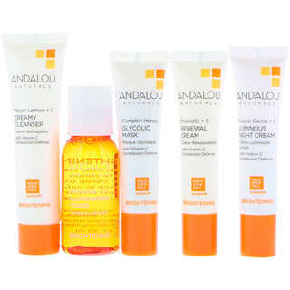 Andalou Naturals, Get Started Brightening, Skin Care Essentials, Kit de 5 piezas