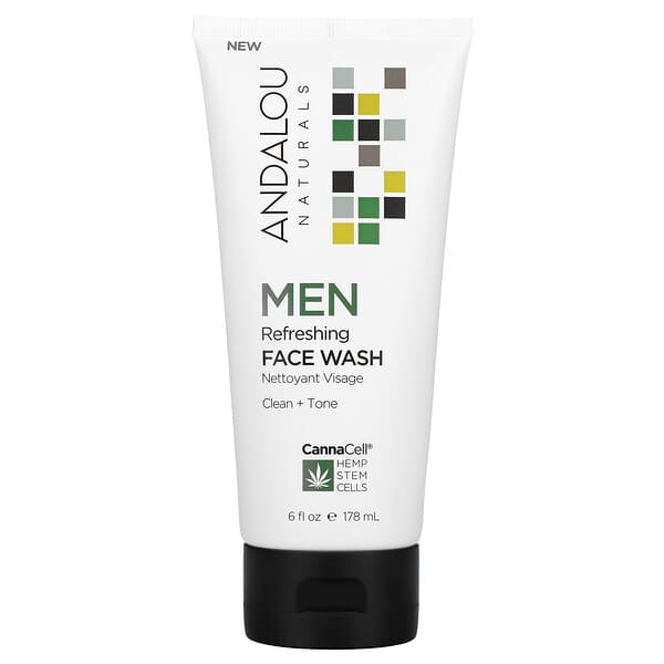 Andalou Naturals, CannaCell, Men, Refreshing Face Wash, 6 fl oz (178 ml) (Discontinued Item) 