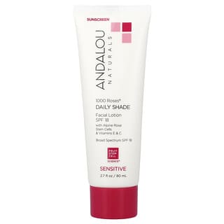 Andalou Naturals, 1000 Roses®, Daily Shade, Facial Lotion, SPF 18, Sensitive, 2.7 fl oz (80 ml)