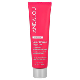Andalou Naturals, 1000 Roses®, Színező + Korrekt, Érzékeny, SPF 30, Áttetsző barnaság, 58 ml