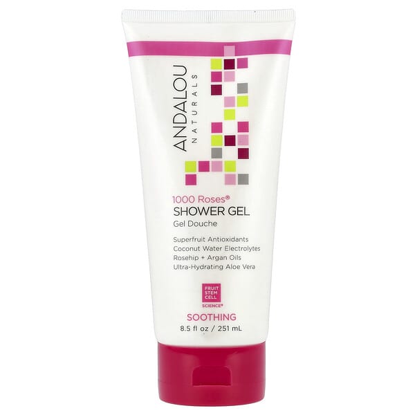 Andalou Naturals, 1000 Roses®，舒緩沐浴露，8.5 液量盎司（251 毫升）