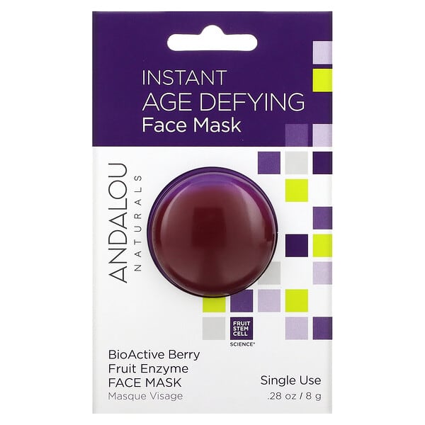Andalou Naturals, Instant Age Defying Beauty Face Mask, BioActive Berry Fruit Enzyme, 0.28 oz (8 g)