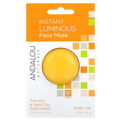 Andalou Naturals, Instant Luminous Beauty Face Mask, Turmeric & Gold Clay, 0.28 oz (8 g)